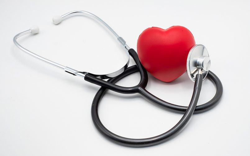 red heart with stethoscope